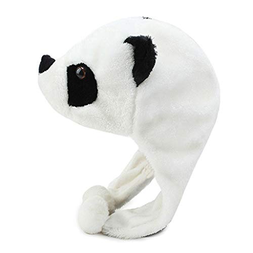 Cartoon Plush Panda Long Strap Warm Earflap Stuffed, As Pic, 6 7/8-7 3/83