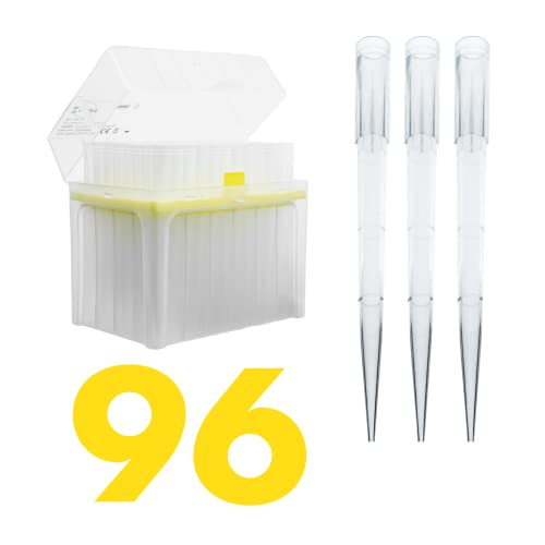 Kashi Scientific 1000 uL Universal Racked Laboratory Pipette Tips, Sterile Dnase/Rnase Free, Pyrogen Safe [1000ul, Non-Filtered, 96 Tips]