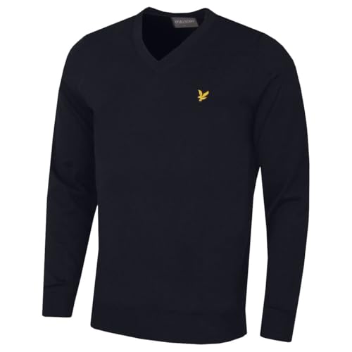 Lyle & Scott Suéter Hombre V Cuello - Azul Marino Oscuro - M