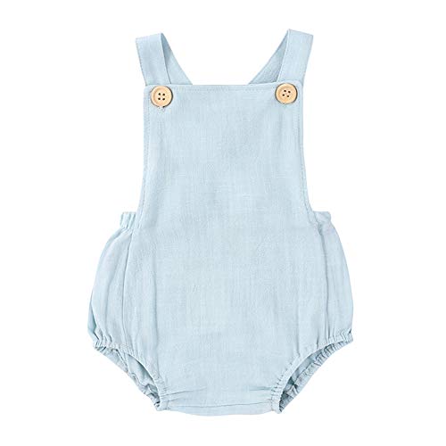 LOOLY Unisex Baby Sleeveless Bodysuit Cotton Bubble Backless Overalls