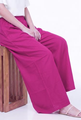 Image of Women Plazzo | Rayon Wide Leg for Women | Elastic Waist Flared Palazo Trousers | Comfortable Casual & Ethnic Wear Palazzo Pants