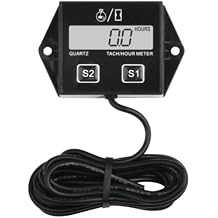 Yooreal Digital Hour Meter Tachometer,Replaceable Battery RPM Meter for Scooter Lawn Tractor Dirt Bike Generator Chainsaw Outboard Motor Snowmobile Pressure Washer