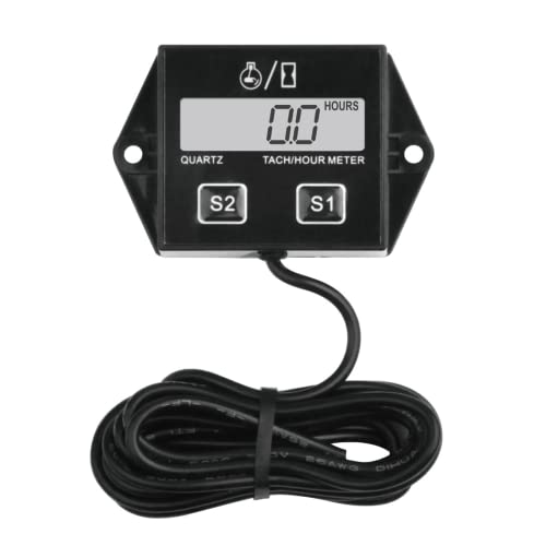 Yooreal Contador De Horas Digital,Tacómetro,Medidor De RPM De Batería Reemplazable Para Scooter Césped Tractor Dirt Bike Generador Moto Moto De Cross Motosierra Fuera De Borda Motor Snowmobile