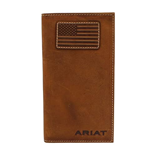 Ariat Rodeo Wallet Usa Flag Leather Patch Medium Brown One Size #TOP15