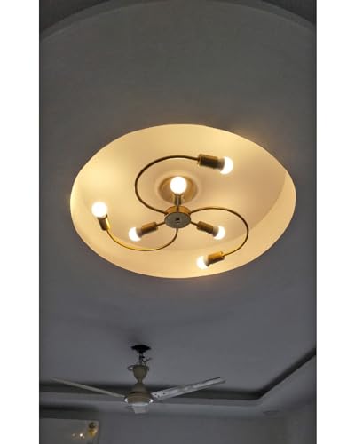 Image of Avior Low Height Ceiling Lamp, Chandelier for Living Room, Restaurant Lamps and Hotels (Golden) (Gold..)