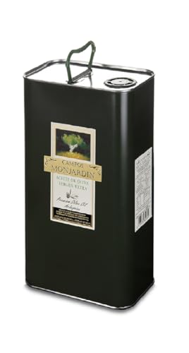 Campos Monjardín, Aceite de Oliva Virgen Extra Premium Arbequina, Acidez Menor 0,1%, Prensado en Frío (3000ml)