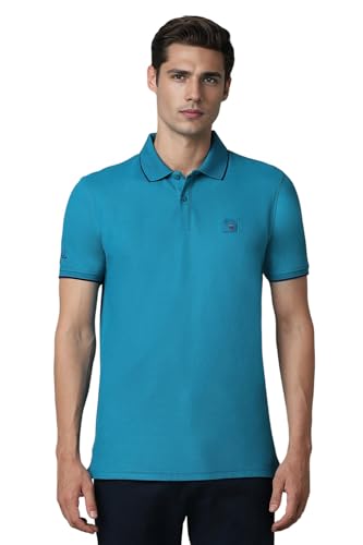 Image of Louis Philippe Men's Cotton Solid Slim Fit T-Shirt