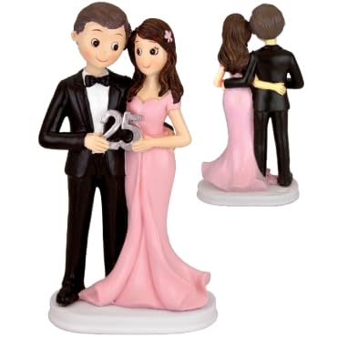 FIGURA TARTA 25 años aniversario boda novios Decoracion regalo sois los siguientes,nos casamos