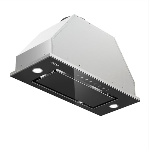 Comparison: Thermador Range 10 Range Hood Insert 30 Inch - Built-in 900 CFM Ducted/Ductless Range Hood with 3 Speed Fan, Black Stainless Steel & Tempered Glass with Gesture Sensing &Touch Control for Over Kitchen Stove