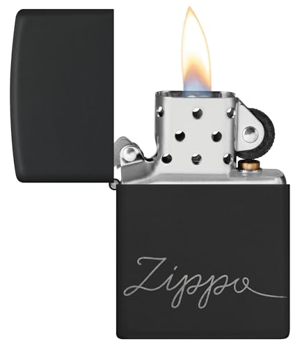 Image of Zippo Design Black Matte with Chrome, Windproof Pocket Lighter, Refillable, (BIS Certified)