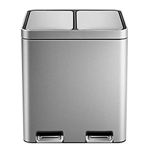 SuoANI Touch Top Bin Plastic Stainless Steel Trash Can Kitchen Bin Large Kitchen Bin Recycling And Waste