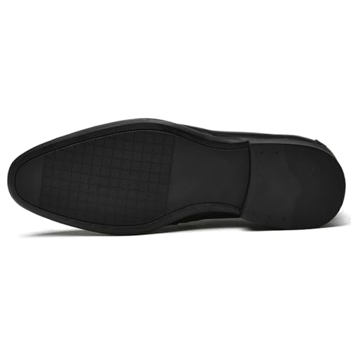 MWX Men's Dress Shoes Formal Business Oxford Classic Pull on Wingtip Casual Shoes for Men Black3