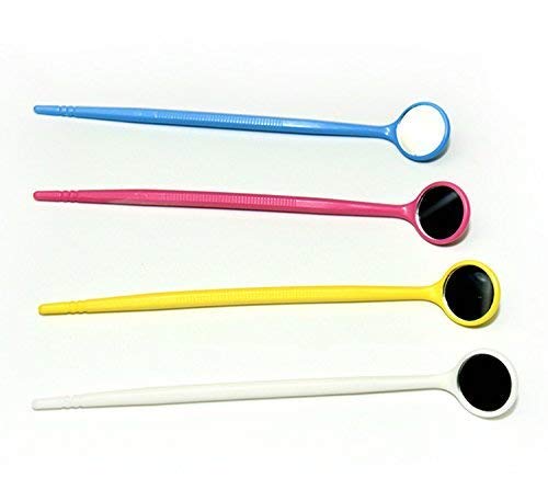 Mike Dental Lot de 100 miroirs jetables colorés en plastique
