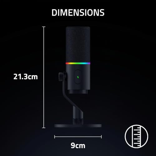 Razer Seiren V3 Pro – Microphone Dynamique USB Type C & XLR pour Les Streamers - Gestion du​​ 32 Bits flottants - Capsule Dynamique de 30 mm - Amortisseur intégré | Noir