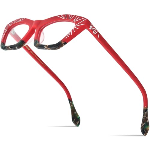 Image of HEPIDEM Multicolor Acetate Glasses Frame Women Cat Eye Eyeglasses Men Optical Spectacles 9291