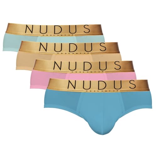 NUDUS Men's Bamboo Rayon 2 Pouches Underwear - Pack Of 4 Gift Box Briefs…