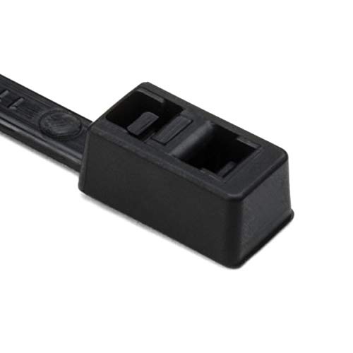 Hellermann Tyton 117-00019 Double Head Tie, 50lb., 6.3" Length, 0.19" Width, PA66, Black (Pack of 1000)