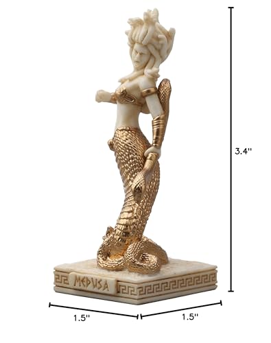 Veronese Design 3 1/2 Medusa The Gorgon Resin Miniature Figurine White Gold Finish