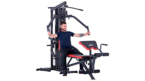 Train Hard Multifunktion Kraftstation Multistation Home Gym aus Hantelbank Seilzugstation Curlpult Butterfly und… – Bild 3