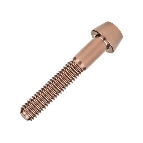 Image of Titanium Ti Bolt M5x9 16 18 20 25 30 35 40 45 50 55 60mm Tapered Head Screws Pack of 4 (M5x35mm, Bronze)