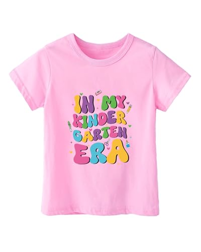 Image of First Day of Kindergarten Shirt for Girls Boys Kids Toddler 1st Day of School Shirts in My Kindergarten Era Cotton Tshirt