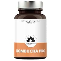 Kombucha Kapseln mit Vitamin E - 3 Monatsversorung mit 180 Kapseln - Kombucha Pilz - Premium Vitamin E Kapseln mit Kombucha-Extrakt von VitaminFuchs