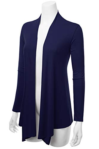Image of Women's Drape Front Open Cardigan Long Sleeve (S-2X, Made in USA)