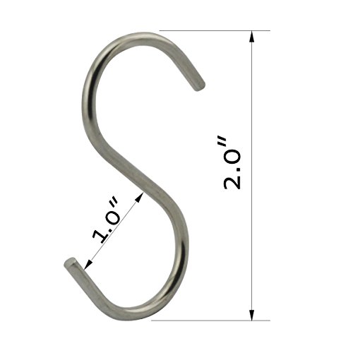 24-Pack 2 Inch S Shaped Hanging Hooks, Heavy-Duty Genuine Solid Polished Stainless Steel,for Jewelry, Key Ring,Kitchen Spoon Pot Multiple uses2