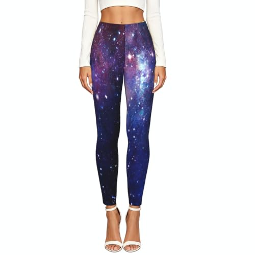Leggings de galaxia morada mallas elásticas mujer yoga 2