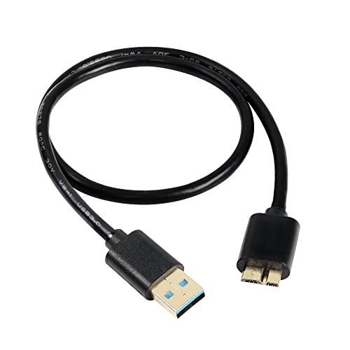 YACSEJAO Câble micro USB 3.0 USB A mâle vers micro B pour disque dur externe avec appareil photo, disque dur et plus encore (50 cm) Cover