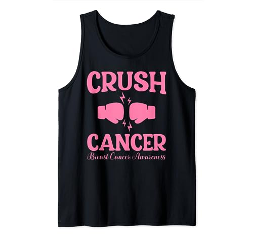 Crush Cancer Breast Cancer Breast Cancer Awareness Camiseta sin Mangas