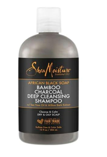 Champú Purificante con Carbón de Bambú y Jabón Negro Africano – Limpieza Profunda para Cuero Cabelludo Graso – 384ml – Sin Sulfatos