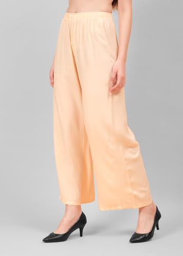 Image of Go Gazab - Stylish Women's Palazzo: Trendy Rayon Solid Color Ethnic Wear Palazzo