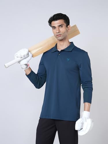 Image of TECHNOSPORT Men Solid Polo T Shirt Slim Fit Short Sleeve Polyester Branded T Shirt for MenSports Men Workout Casual