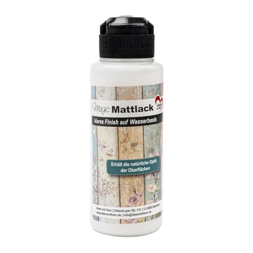 Ideen mit Herz | Mattlack | transparentes, mattes Finish auf Wasserbasis | Versiegelungslack | Schutzlack matt | 120 ml