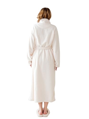 Robes for Women – Premium Plush Fleece Long Bathrobe for Women with Shawl Collar, Soft Warm Womens Robe4