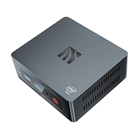 KUYIA Mini Desktop Computer Mini PC Windows 10 8GB RAM 256GB SSD Intel Celeron J4205 Support 2.4G/5G WiFi Gigabit Ethernet HDMI USB 3.0 BT4.0 Support Auto Power On Cover