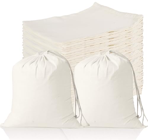 50 Pcs 3 x 4 Inches Small Muslin Bags with Drawstring Cotton Drawstring Sachet Bags Reusable Empty Gift Pouch for Party Home Supplies Wedding Storage and DIY Craft