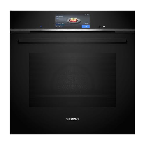 Siemens HB778G3B1,Q700 - Forno intelligente da incasso, 60 x 60 cm, prodotto in Germania, pirolisi e idrolisi, autopulente, termometro per arrosti, aria fry, forno automatico, touch screen colorato,