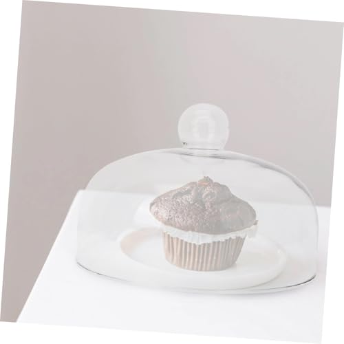 Cubierta protectora de alimentos de vidrio transparente redondo para tartas 5