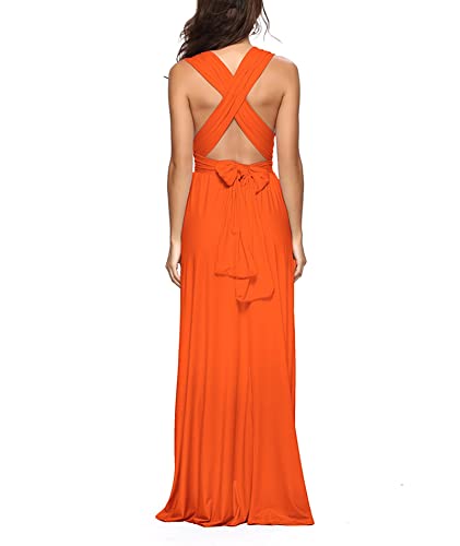 Image of Sexyshine Women's Backless Gown Dress Convertible Multi-Way Wrap Halter Cocktail Dress Bandage Bridesmaid Long Dresses