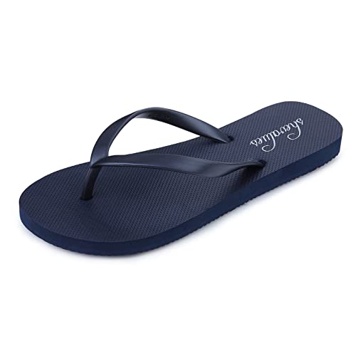 Image of shevalues Slim Basic Flip Flops for Women with Comfortable Yoga Mat | Lightweight Non Slip Rubber Sandals for Beach, Shower, Pool & Summer Casual Wear