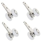 WOONEKY Accesorios para Cortinas de Ventana 4 Ruedas de Nylon para Puertas Correderas de Armario, Poleas Silenciosas para Uso en Muebles y Baño