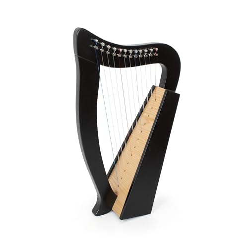 Harpe celtique noire MMX Baby à 12 cordes pour débutants