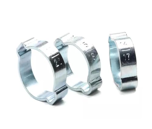 5-20mm ダブルイヤークランプ Oクリップ クリンプ Oクリップ エアシリコン ガソリン燃料ホースパイプクランプ クリップ ホース燃料クランプキット(20PCS 5-7mm)