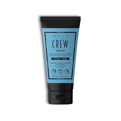 American Crew Fiber Gel, Fijador Híbrido para Hombre, Aporta Textura y Fuerza, Fijación Media con Acabado Natural, Gel Fortalecedor Natural para Cabello Masculino, 150 ml