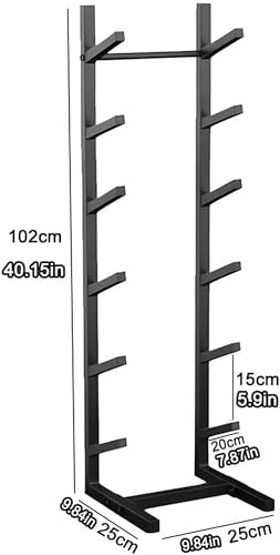 Rack de rangement pour longboard et snowboard vertical stable noir - 4