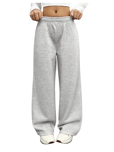 Girl's Wide Leg Sweatpants Thermal Elastic Low Waist Baggy Pants Joggers Track Pants Trousers