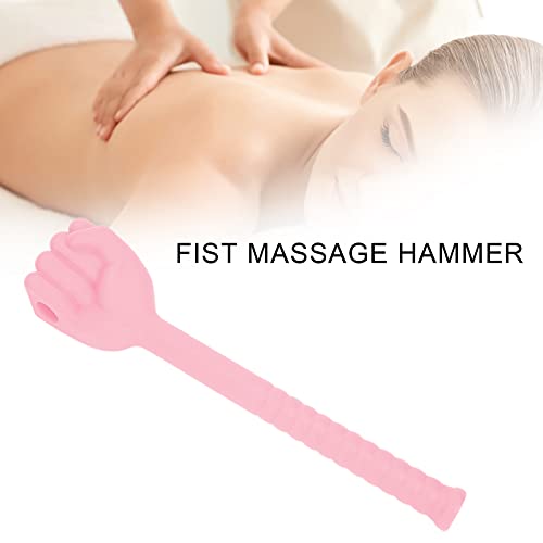 Manual Back Massagers, Massage Stick Hammer, Silicone Massage Hammer With Anti-Slip Long Handle, Fist Massager For Back Legs Arms Neck Shoulder Pain Relief(Pink) #TOP1