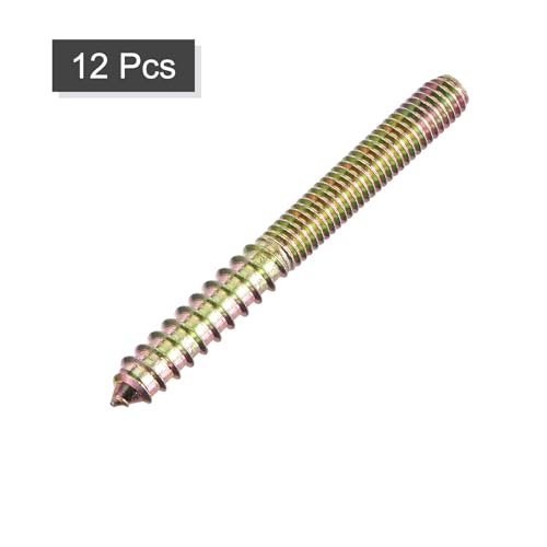 Image of uxcell 3 /8-16x4 Hanger Bolts, 12pcs Double Ended Screws Wood Dowel Screws for Furniture